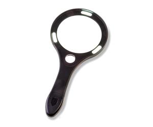 Carson Lume Series COB LED 2.5X Aspheric Hand-Held Magnifier and 7X Spot Lens with Two Brightness Settings (AS-90), Black