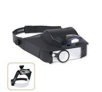 Carson LumiVisor Head Magnifier - Black Head Visor with LED Lighted Magnifier (2x/3x/5x/6x) (LV-10)