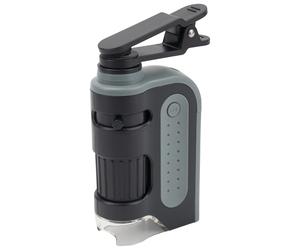 Carson MicroBrite Plus LED 60-120x Pocket Microscope with Clip - Grey