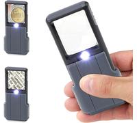Carson MiniBrite 5x Pocket Magnifying Glass with LED Light and Sliding case, Bl