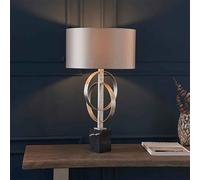 carson mink fabric table lamp in antique silver