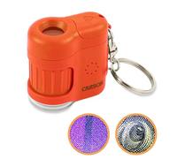Carson MM-280O MicroMini LED Lighted 20x Pocket Microscope with Built-In UV Light and LED Flashlight - Orange