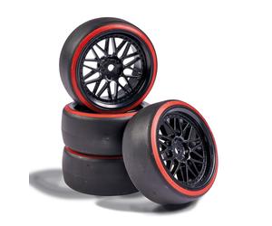 Carson Modellsport Road Complete Y-Spokes Black, red 4 Pieces 500900157 1:10 Dri