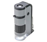 Carson MicroFlip 100x-250x LED UV lighted Pocket Microscope with Flip-Down Slide Base and Smartphone Digiscoping Clip (MP-250)