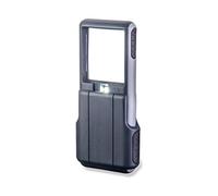 Carson PO-25 MiniBrite LED Lighted Pocket 3x Magnifier with Built-in Sliding Lens Cover, Grey, 2.0" x 0.6" x 4.5"