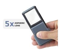 Carson PO-55 MiniBrite 5x Pocket Magnifier with Built-In LED Light and Sliding Case, Black