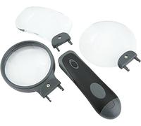 Carson RL-30 Remov-A-Lens LED Lighted 3-in-1 Convertible Handheld Magnifier Set with 3.5x, 2x, and 2x Lenses, Grey