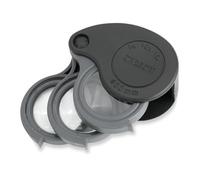 Carson TV-15 5x/10x/15x TriView Folding Loupe with Built-In Case | 3-in-1 Portable Loupe Magnifying Glass with Adjustable Magnification (TV-15)