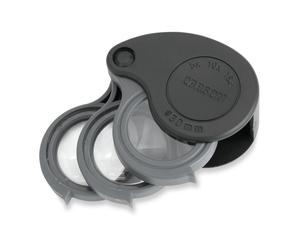 Carson TV-15 5x/10x/15x TriView Folding Loupe with Built-In Case