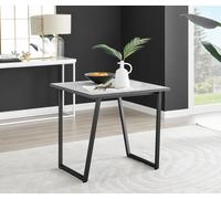 Furnitureboxuk Carson Square White Marble Effect Dining Table With Black Legs White