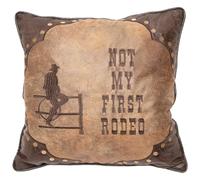 Carstens, Inc. Not My First Rodeo Western 18"x18" Throw Pillow, Brown