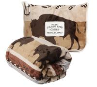 CARSTENS, INC. Travel Blanket, Premium Compact 2-in-1 Airplane Blanket/Pillow, Buffalo Stripe
