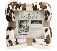 CARSTENS, INC. Wrangler Ultra Premium Super Soft Plush Sherpa Fleece Oversized Throw Blanket 54" x 68", Tri-Color Cowhide