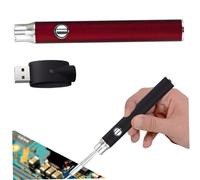 Cart Battery Pen, 1100mAh 510 Threaded Battery Pen 3 Gear Adjustable Voltages, Portable Rechargeable Welding Tools for Home Appliance Repair, Red Cart