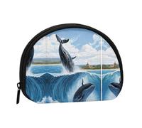 Cart Blue Mermaid Print Coin Purse Mini Wallet for Women Girls Personality Small Coin Pouch Shell Storage Bag Clutch Wallets, One Size, Casual