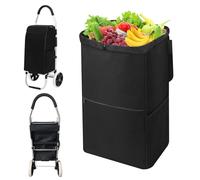 Cart for Goceries, Shopping Cart Liner Replacement with Mesh Side Pockets Folding Storage Bag for Grocery Carts