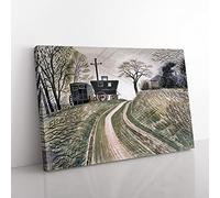 Cart On Hill By Eric Ravilious Classic Painting Canvas Wall Art Print Ready to Hang, Framed Picture for Living Room Bedroom Home Office Décor, 60x40 cm (24x16 Inch)