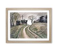 Cart On Hill By Eric Ravilious Classic Painting Framed Print | A3 Oak Framed Wall Art | Ready to Hang | Classic Historical Picture | Living Room Bedroom Lounge Office
