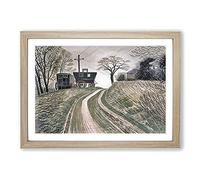 Cart On Hill by Eric Ravilious Framed Print | A2 Oak Framed Wall Art | Ready to Hang | Modern Nature Picture | Living Room Bedroom Lounge Office