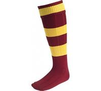 Carta Sport EURO SOCKS MAROON/AMBER HOOPS (MENS) LARGE 7-11