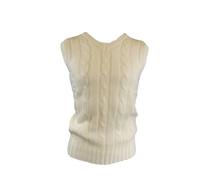 Carta Sport Men's Plain Cricket Sweater Vest in White | Size: Small Carta Sport White S