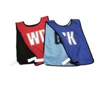 Carta Sport RNBS RED/BLACK Football Reversible mesh netball bibs with positions on each side, full set of 7, White, One size