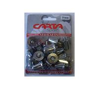 Carta Sport Rugby Boot Studs, 21mm Silver Metal, Double End, Fully Threaded, Matte Finish
