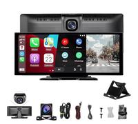 Cartablet Pro Max 2025 Model, 10.26" Hd Portable Carplay & Android Auto Screen, With 1080p Backup Camera And 4k Wireless Dual Lens Dash Cam, Gps Navigation/Voice Control Bluetooth (10 InchB)