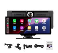 Cartablet Pro Max 2025 Model - Wireless Screen with 4K Dash Cam,10.26" HD Portable Carplay & Android Auto Screen,1080P Backup Camera, HD IPS Screen,Bluetooth,GPS Navigation, AUX/FM