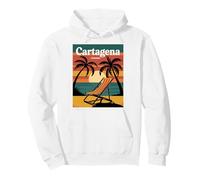 Cartagena Colombia Retro Sunset Design Pullover Hoodie