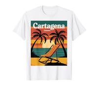 Cartagena Colombia Retro Sunset Design T-Shirt