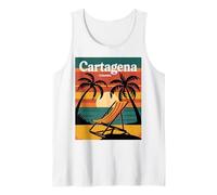 Cartagena Colombia Retro Sunset Design Tank Top