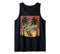 Cartagena Colombia Retro Sunset Design Tank Top