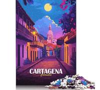 Cartagena Colombia Street View Illustration 1000 Piece Jigsaw Puzzle Adults Puzzle Paperboard Jigsaws Puzzles Toy Educational Game 38x26cm/1000pcs