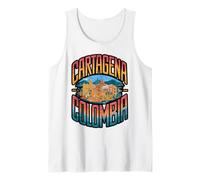 Cartagena Colombia Sunset Vintage Beach Art Tank Top