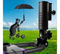 Cartalia Heavy Duty Golf Push Cart Umbrella Holder, Upgraded Aluminium Alloy Base Ultra Windproof, Universal Umbrella Stand for Electric Lawn Mower, Stroller, Wheelchair, Mobility Scooter, Beach Chair