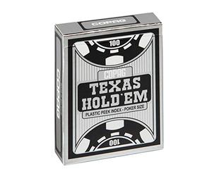 Cartamundi - 104008324 - Board Game - Copag Texas Hold'em Silver - Set of 54 Cards - Poker Format - Jumbo Face - 4 Index - Black Case