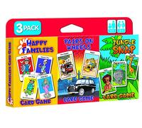 Cartamundi 3 x kids Card Games - Jungle Snap, Pairs on Wheels & Happy Families, Great Fun For Ages 4+
