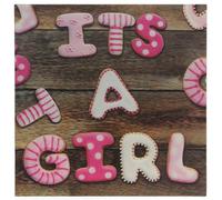 Carte Blanche 3D Holographic Card - Up Close - Congratulations - It's A Girl Cookies