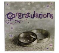 Carte Blanche 3D Holographic Card - Up Close - Congratulations - Wedding Rings