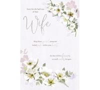 Carte Blanche Loss of your Wife Sympathy Card - White Blossom Flowers and Sentiment Verse with Foil Details - Eco-Friendly