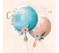 Carte Blanche Special Granddaughter Birthday Card - Floral Balloons with Foil Details - Eco-Friendly and Recyclable