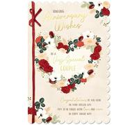 Carte Blanche Very Special Couple Anniversary Card - Happy Anniversary Card for a Special Couple with Floral Heart Design and an Embossed Foil Finish with Embellishment