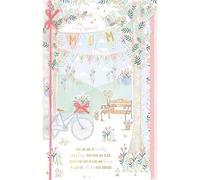 Carte Blanche Very Special Mum Large Birthday Card - Floral Bunting and Bicycle with Foil and Embellished Details