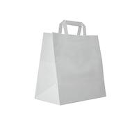 Carte Dozio Kraft Shopper White Square Bottom Flat Handle 27+17x29 cm