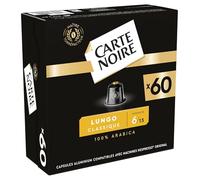Carte Noire, Espresso Lungo, Nespresso Compatible Aluminium Capsules, 1 Pack of 60 Coffee Pods, 100% Arabica, Roasted and Nutty Notes, Intensity 8/10, Rich Texture, Coffee Capsules for a Tall Coffee