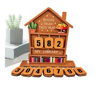 Cartello Contatore Di Libri - Lettura Dal Design Estetico | Decorazione Per Camera Con Tracker Di Libri In Legno | Per Lettori, Insegnanti, Studenti, Casa, Ufficio, Scuola, Libreria, Tavolo,