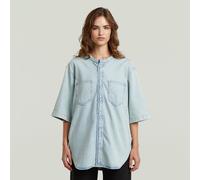 Carter 2-Pocket Denim Shirt - Medium blue - Women XS