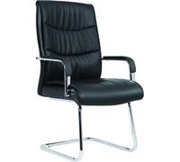 Carter Black Luxury Faux Leather Cantilever Chair - BR000185