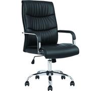 Dynamic Carter Black Luxury Faux Leather Chair with Arms